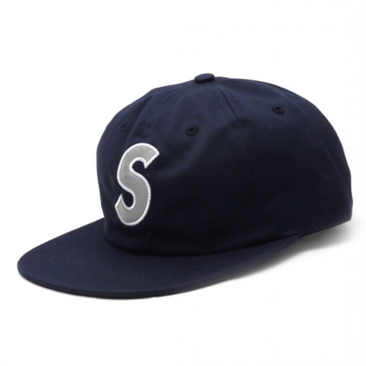 Supreme Reflective S Logo 6Panel Hat (Navy)