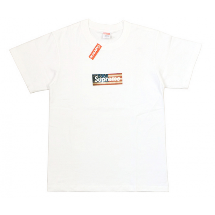 Supreme USA Flag Box Logo T-Shirt (White)